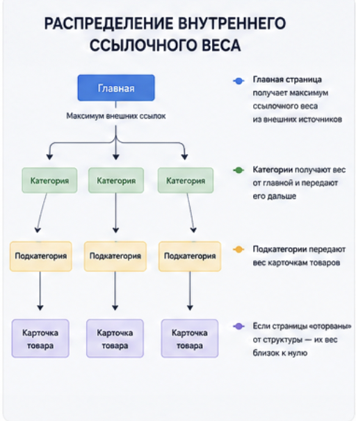 Распределение внутреннего ссылочного веса